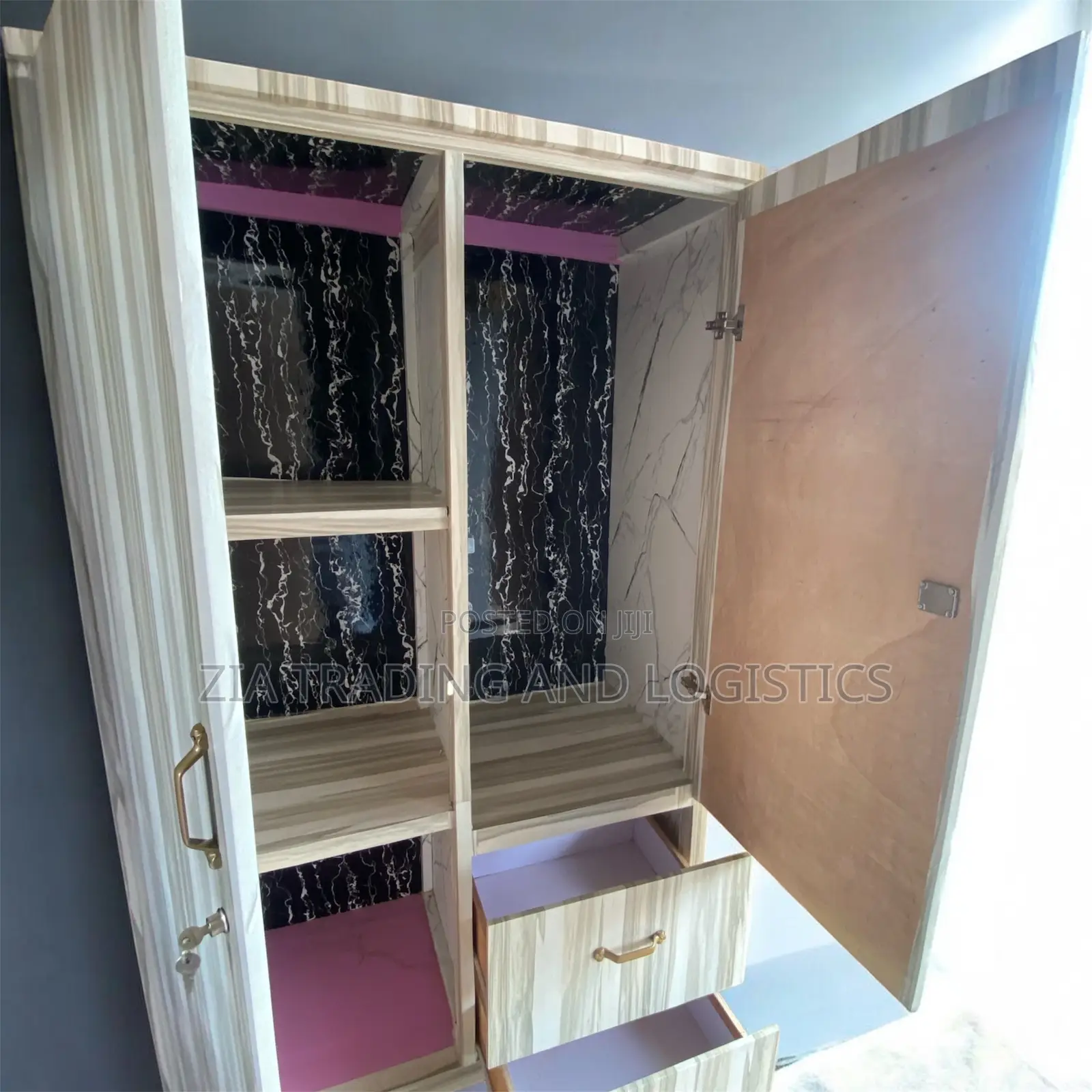 2-in-1 Door Wooden Wardrobe for Sale