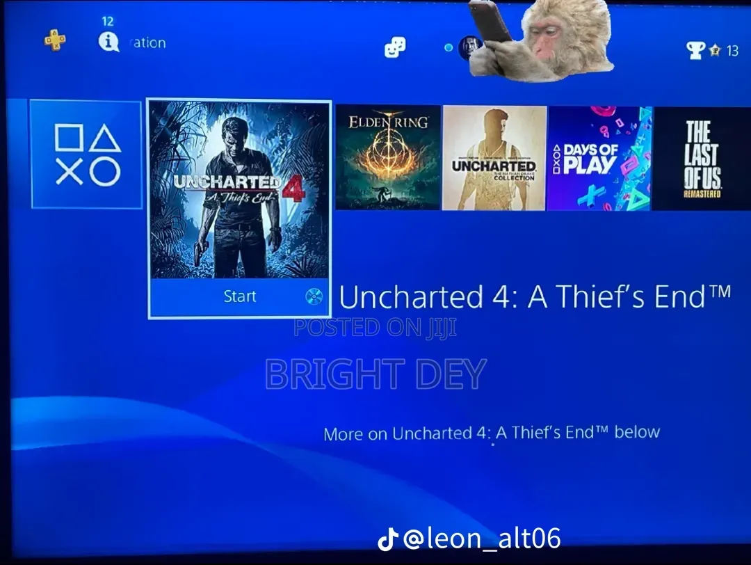 Uncharted 4 Ps4 : A Thief's End