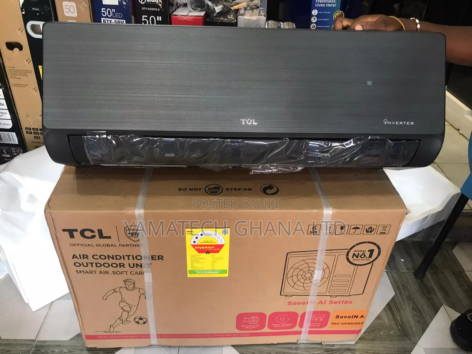 Powerful TCL 1.5hp Black Colour Inverter Ac