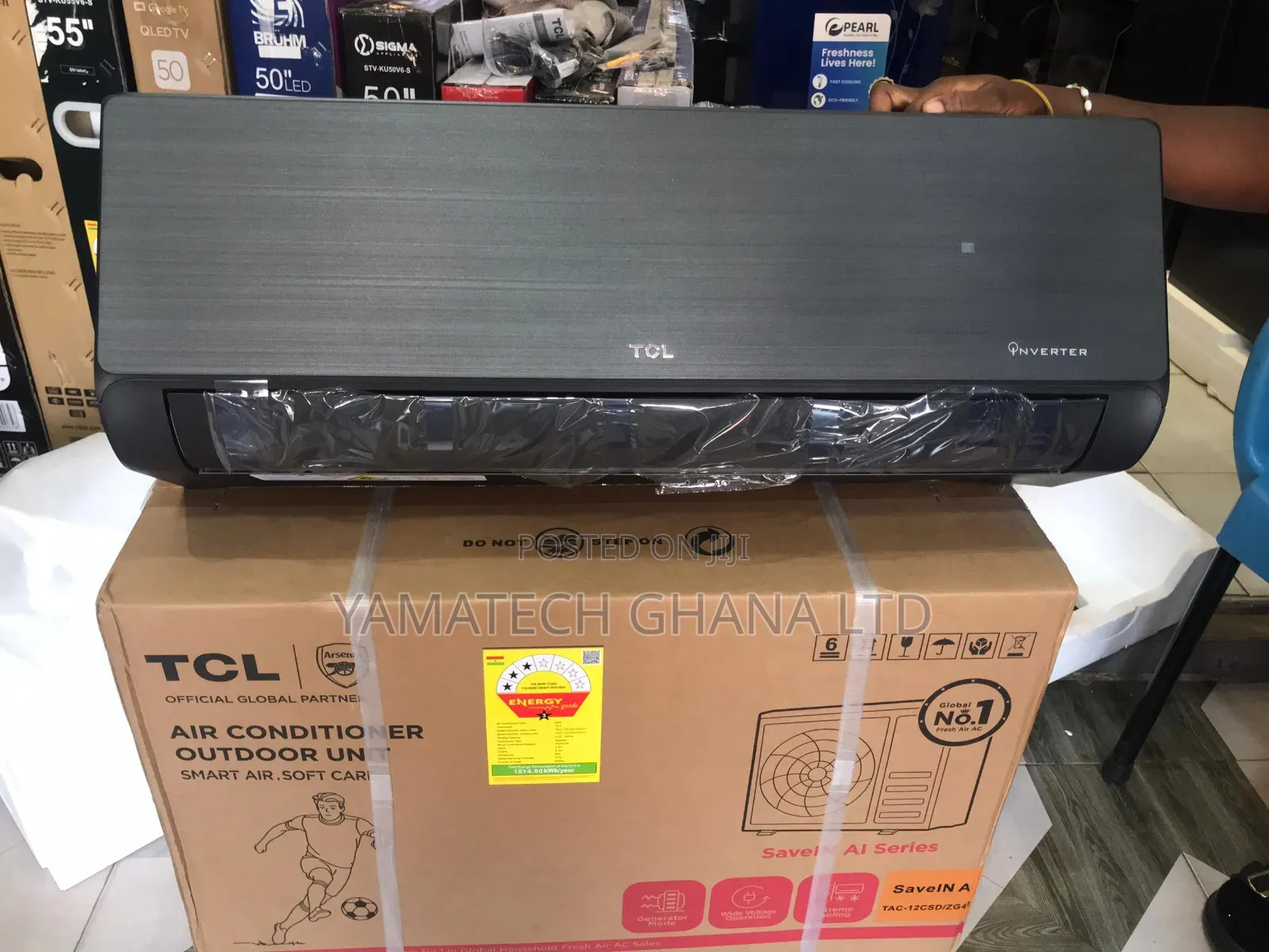 Powerful TCL 1.5hp Black Colour Inverter Ac