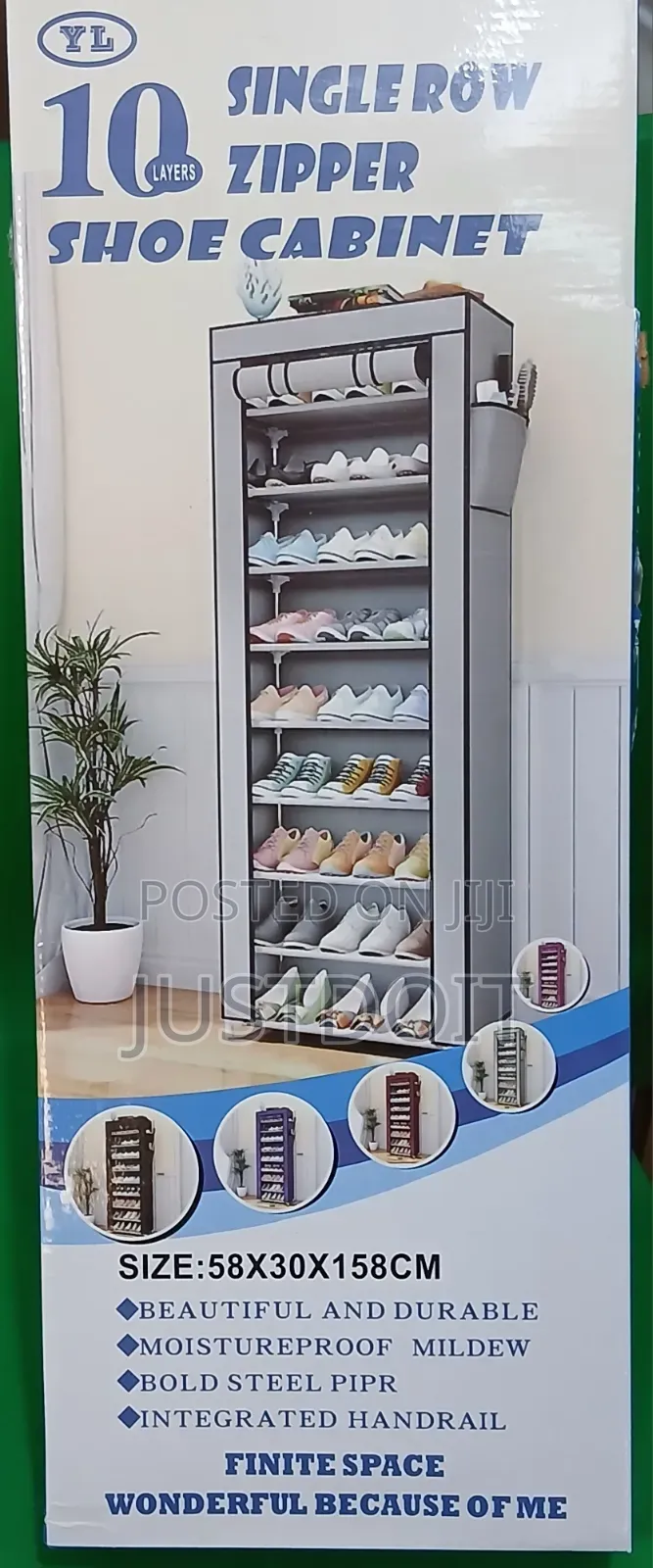10 Layers Single Row Shoe Cabinet