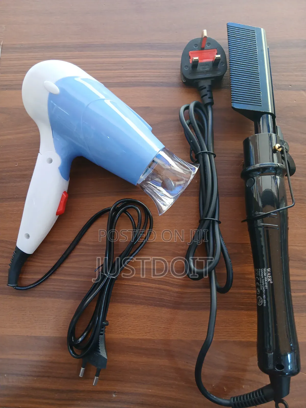 Hot Comb With Curler + Hair Dryer