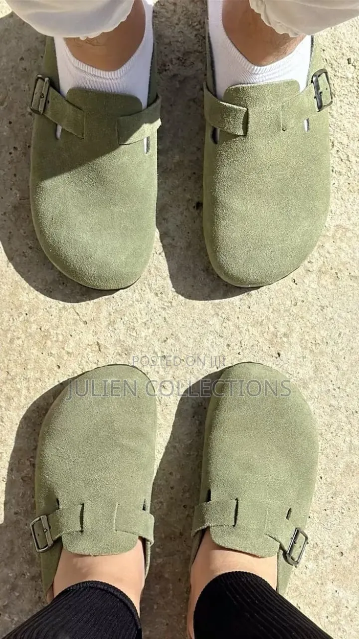 Original Birkenstock Boston Suede Lemon Green
