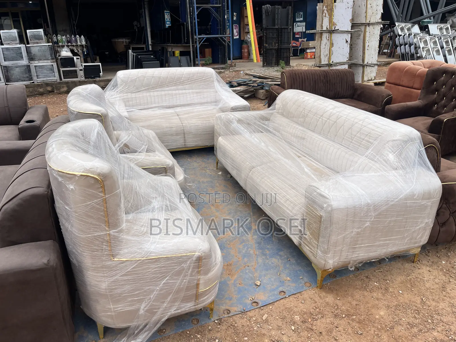 Royal Comfort Sofa Set, With a Beautiful Golden Designs