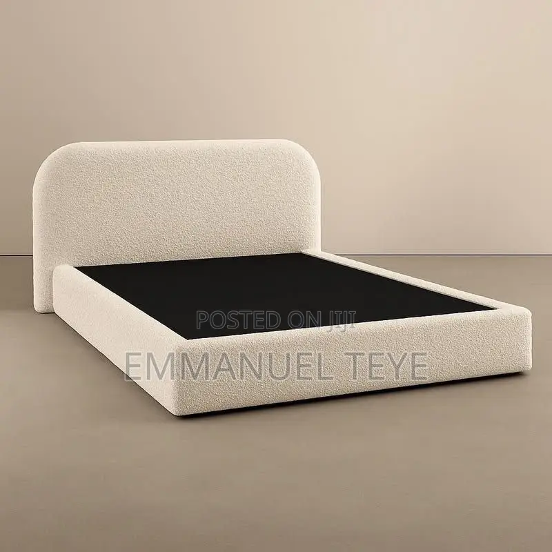 Stylish White Fabric Bed Available
