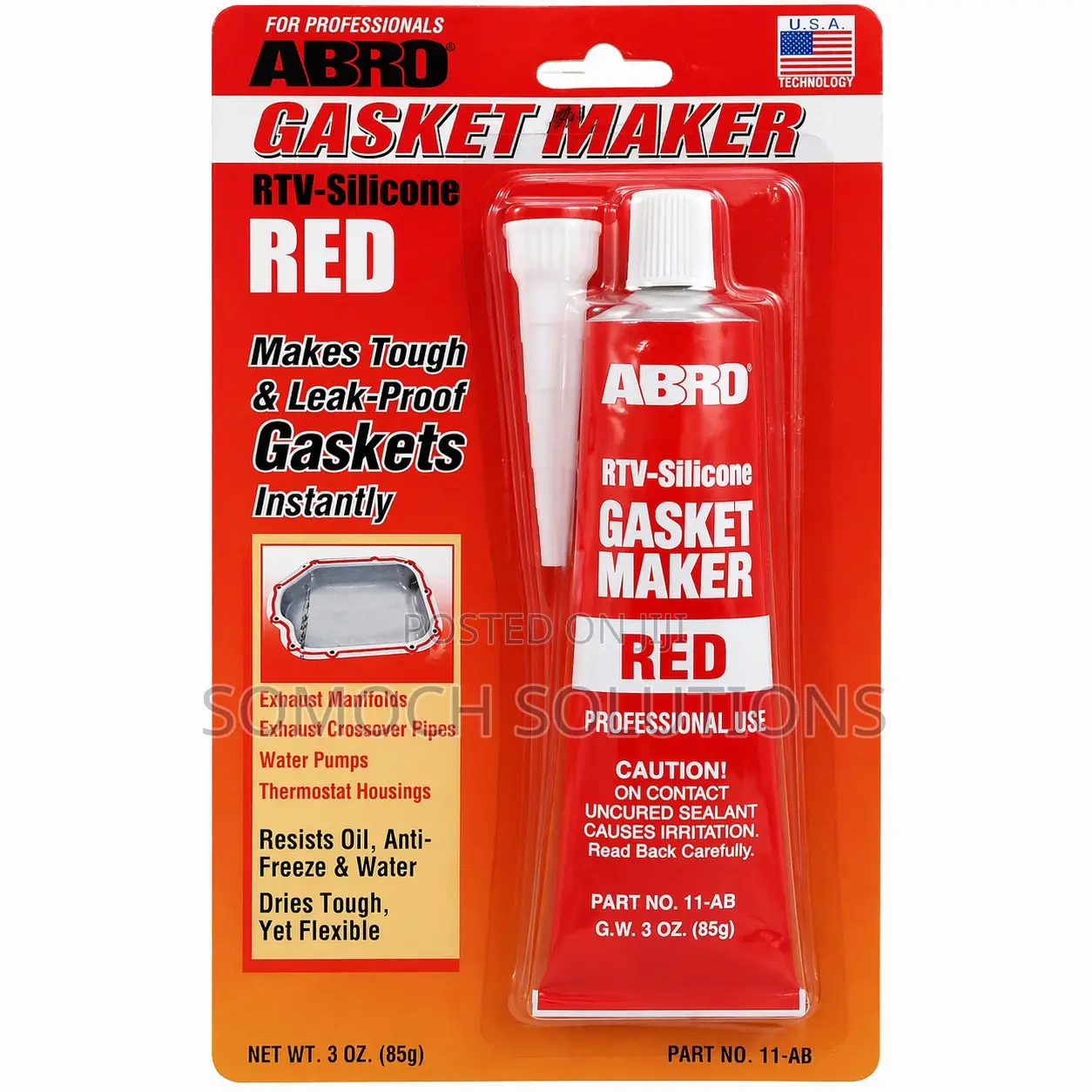 Abro Red RTV Silicone Gasket Maker (85g) High-Temp, Leak-Proof Sealant