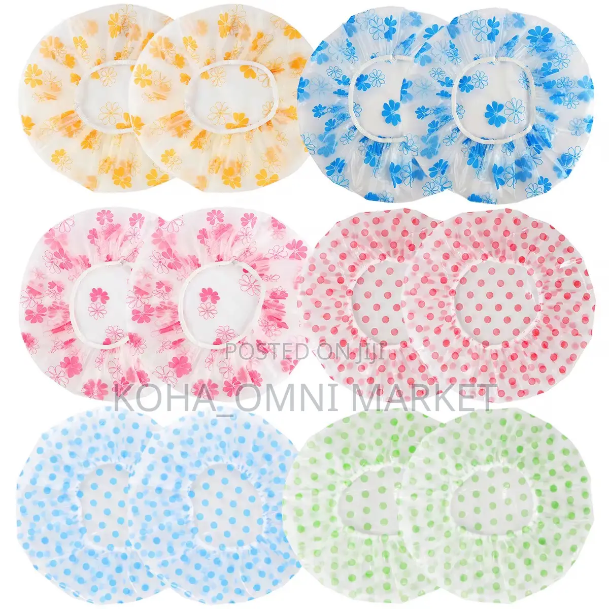 4pcs Reusable Shower Caps
