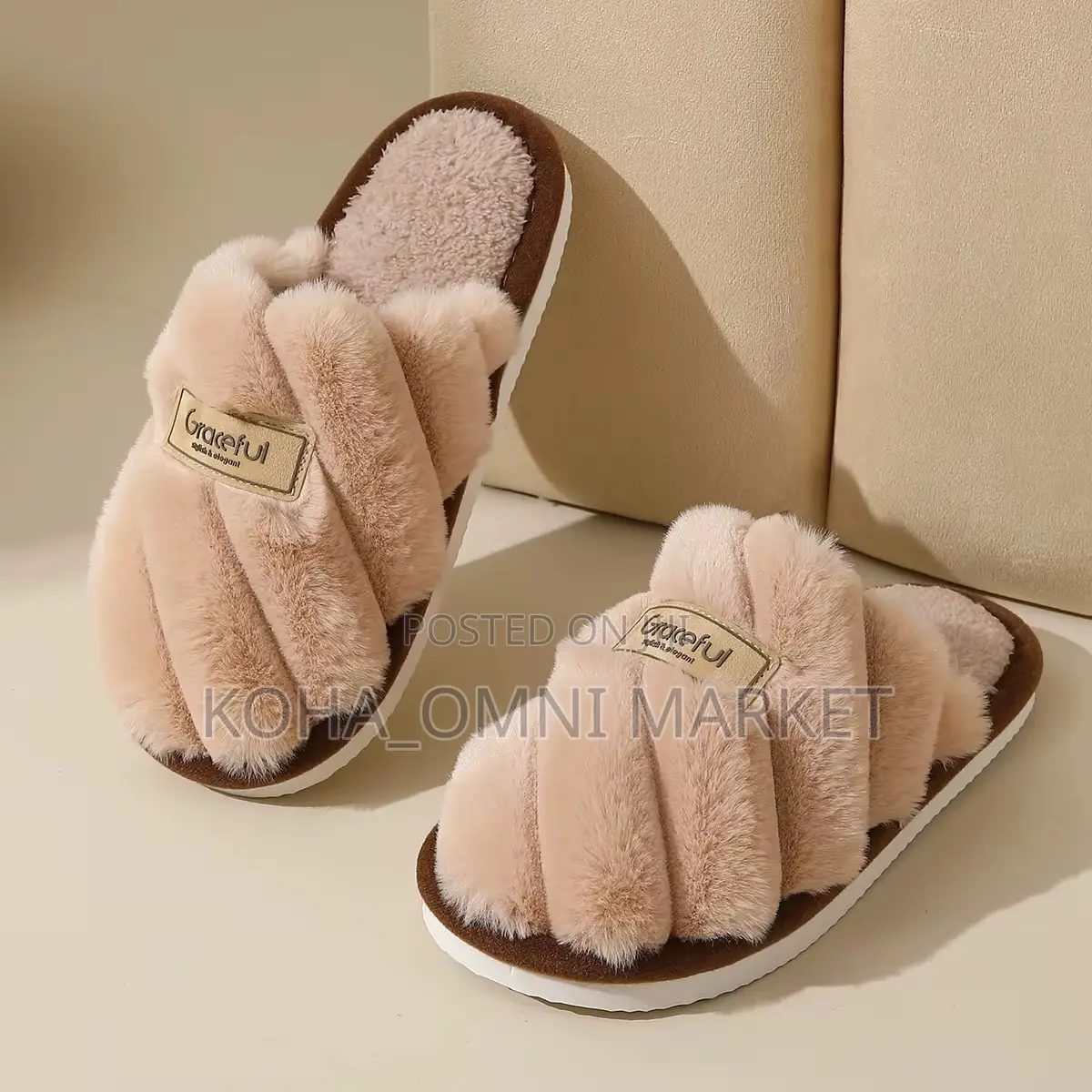 Bedroom Half-Shoe Fluffy Slides