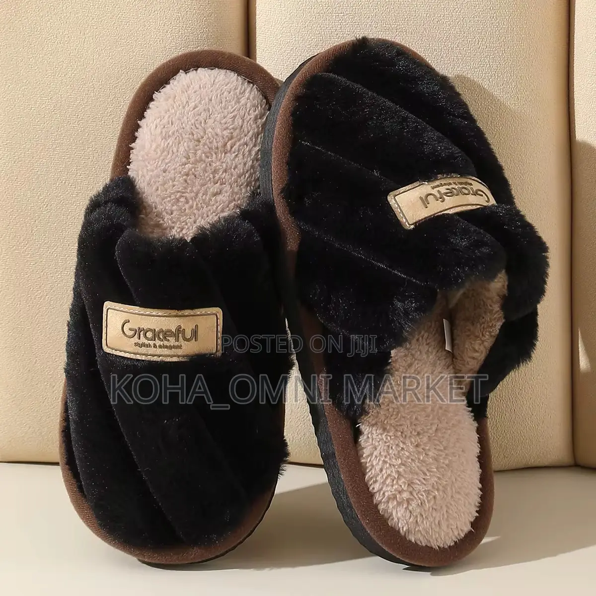 Bedroom Half-Shoe Fluffy Slides