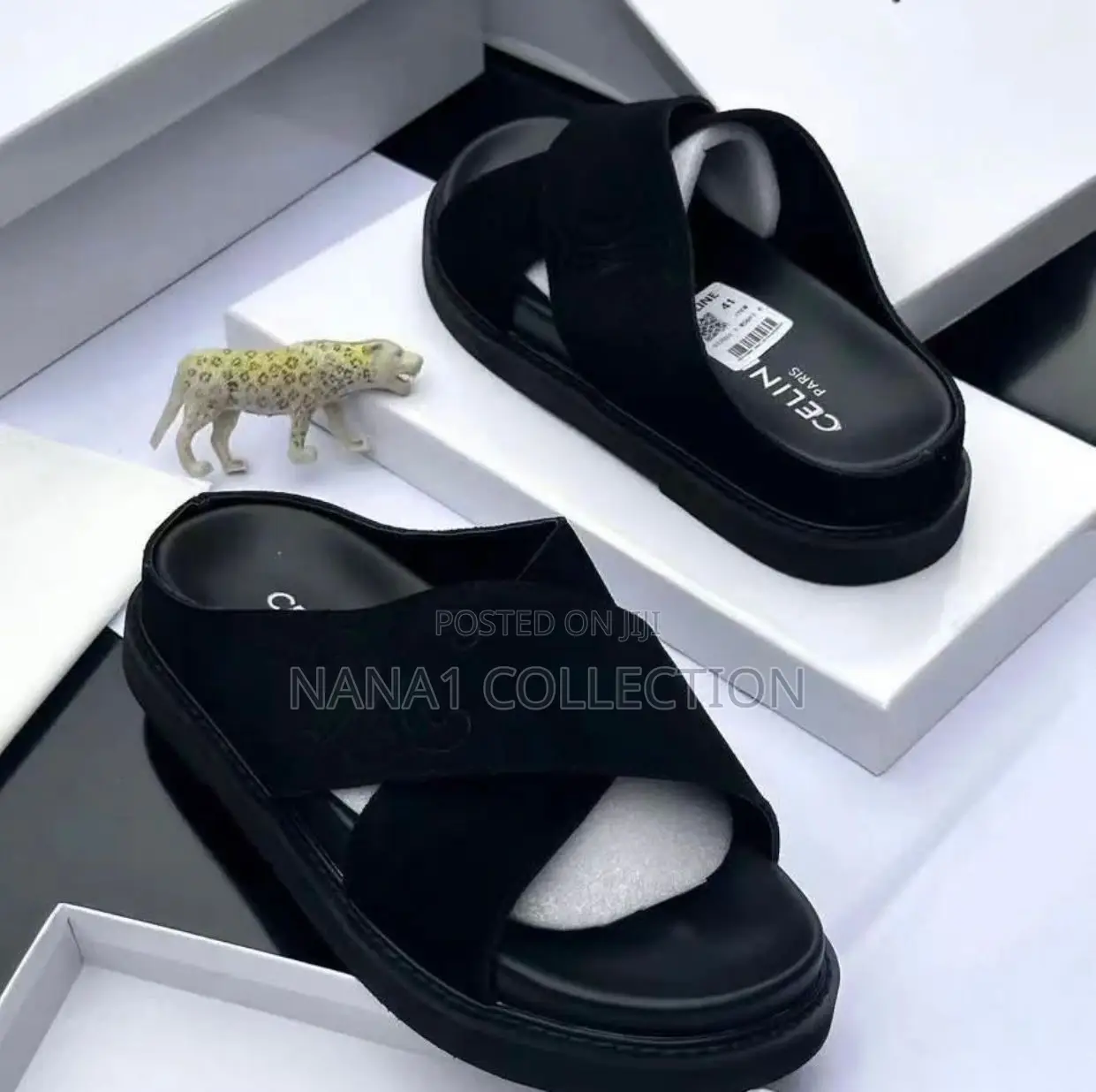 Celine Crossover Suede Leather Slippers