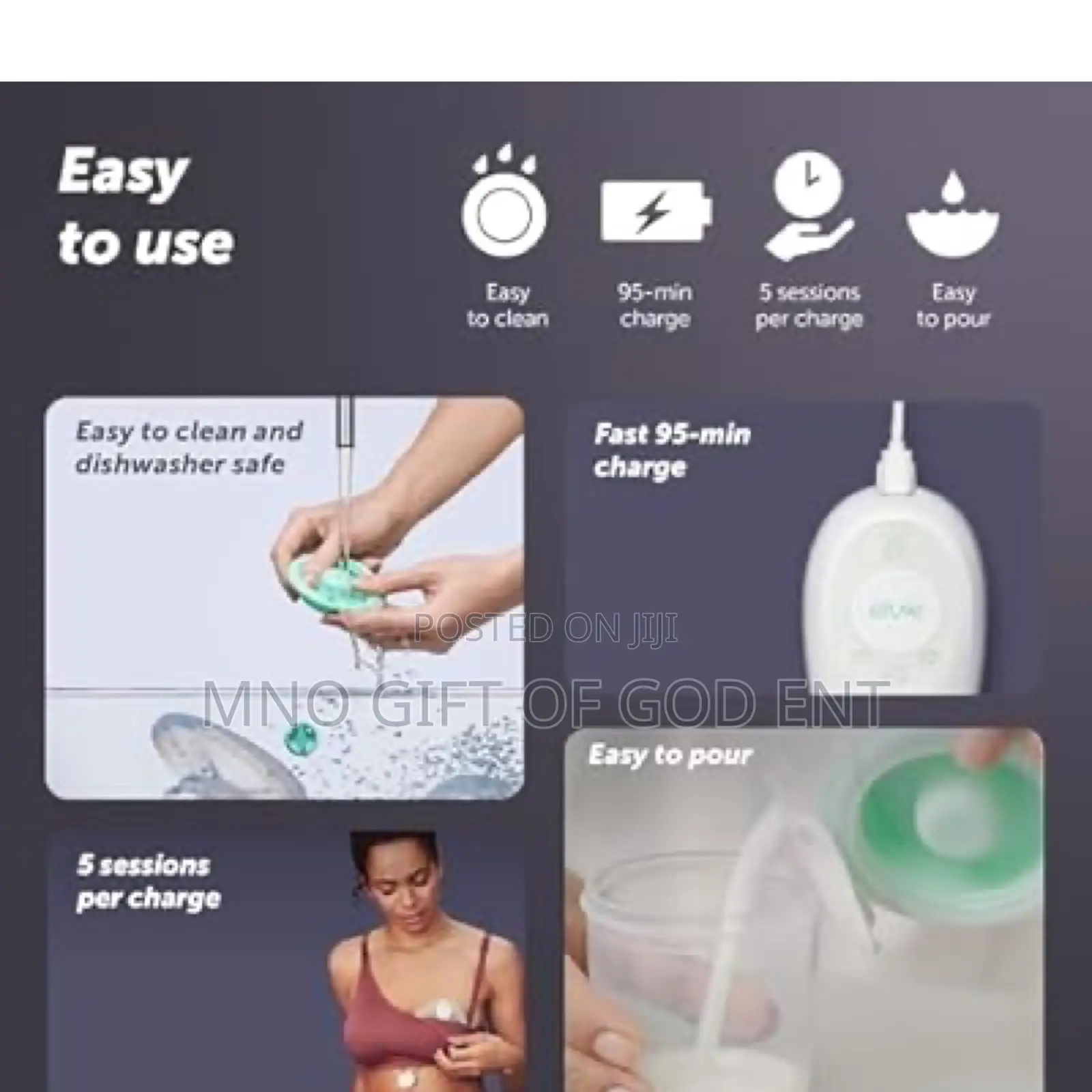 Elvie Stride Plus Breast Pump With 3in1 Carry Bag Lanyard From U.S.