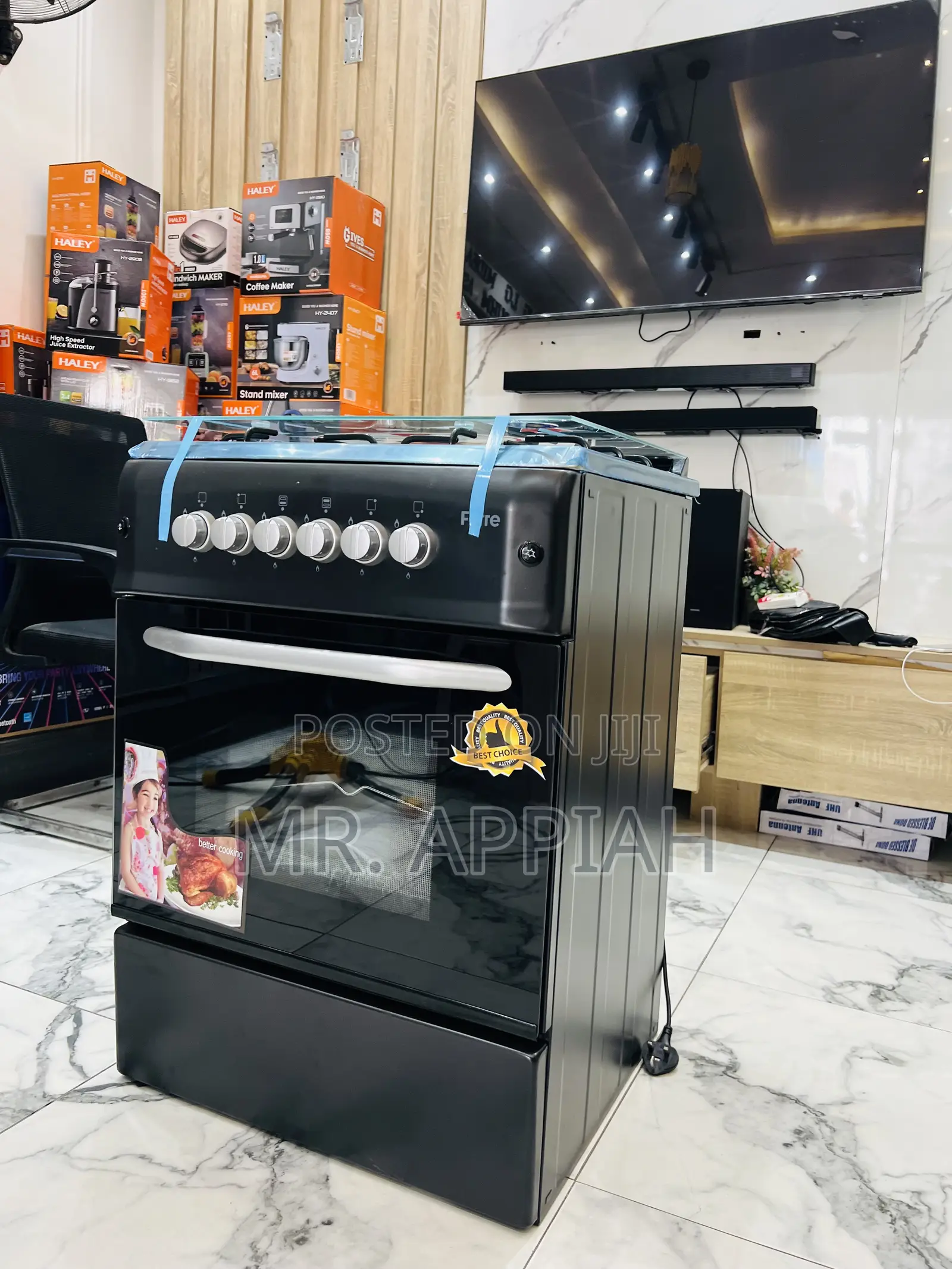 Order Quality Ferre 60x60 4 Gas With Oven Grill(Black) 