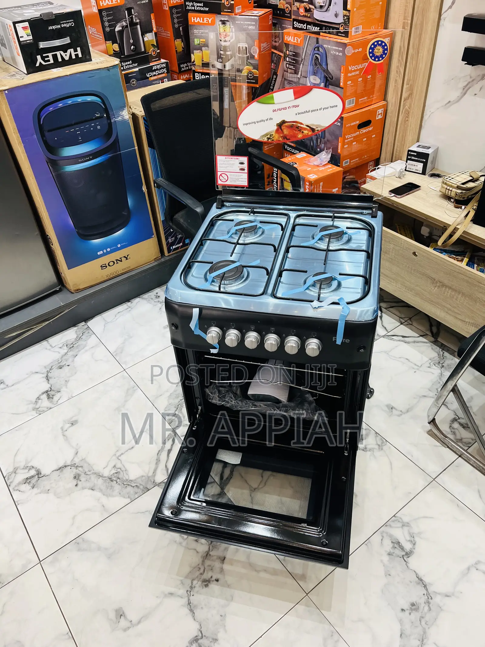 Order Reliable Ferre 60x60cm 4 Gas Burner With Oven(Black) 