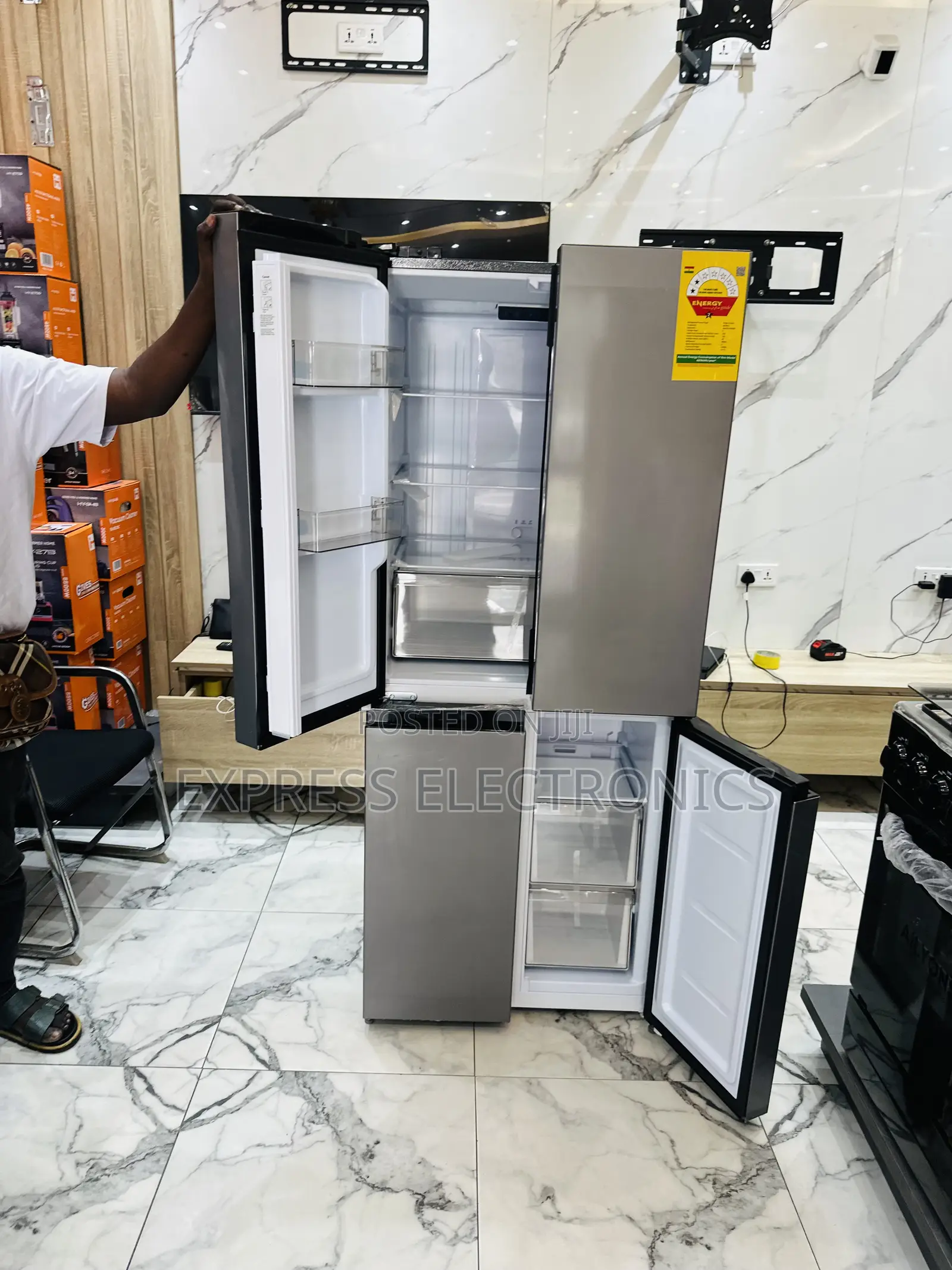 Lovely New Dark Grey Fridge Four Door Nasco