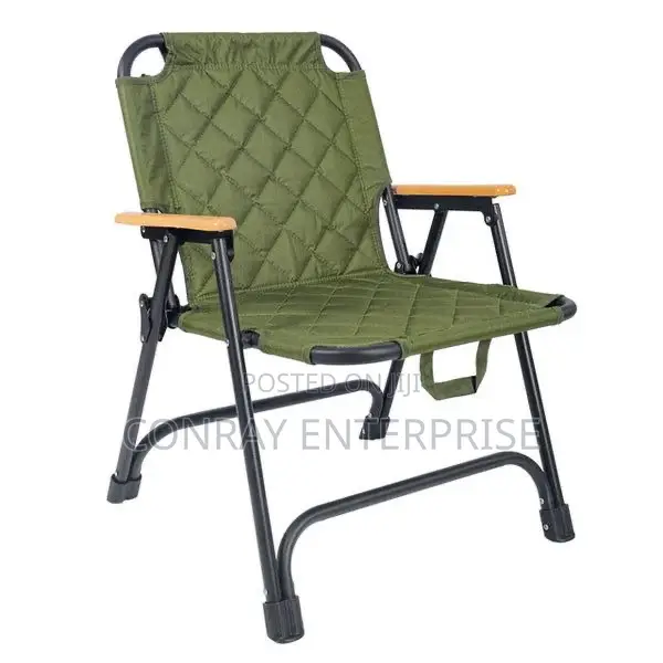 Camping Chair With Wooden Handle.