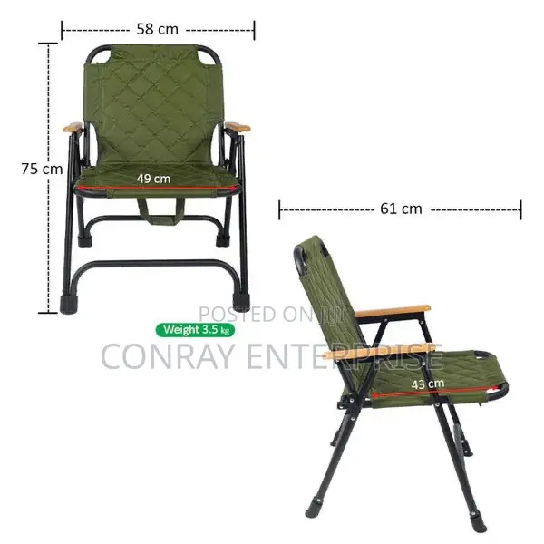 Camping Chair With Wooden Handle.
