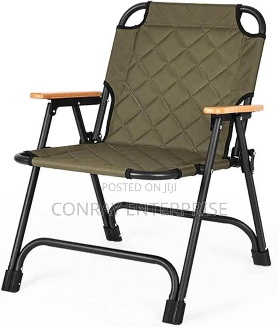 Camping Chair With Wooden Handle.