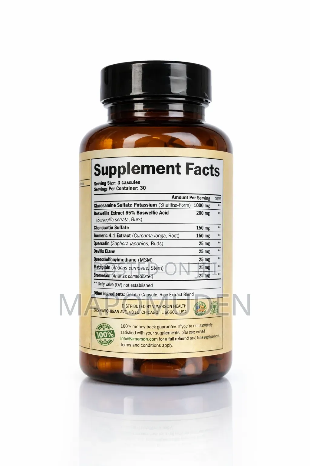 Vimerson Health Joint Support: Glucosamine, Chondroitin, Turmeric - 90