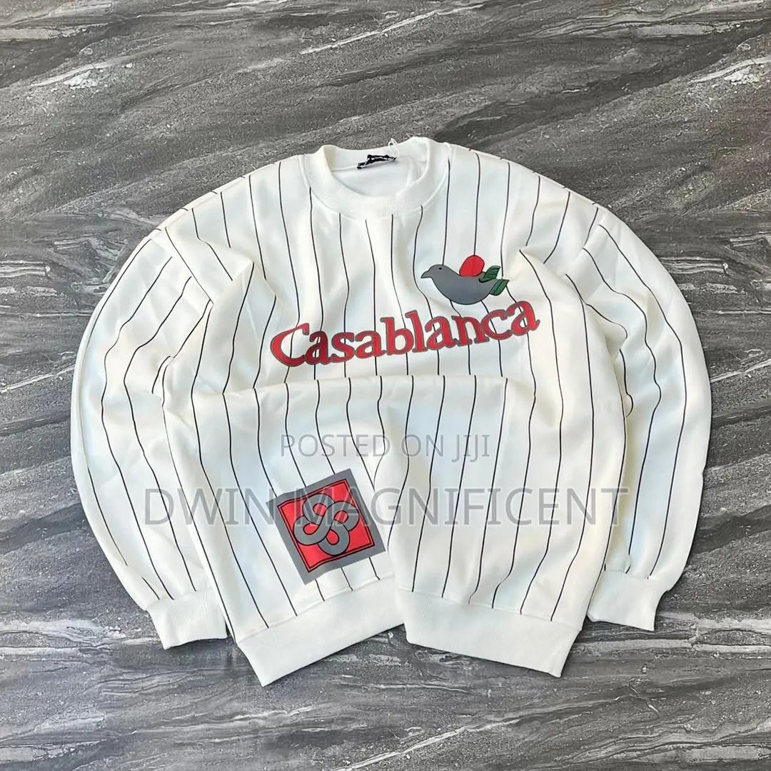 Casablanca Striped Crewneck Sweatshirt