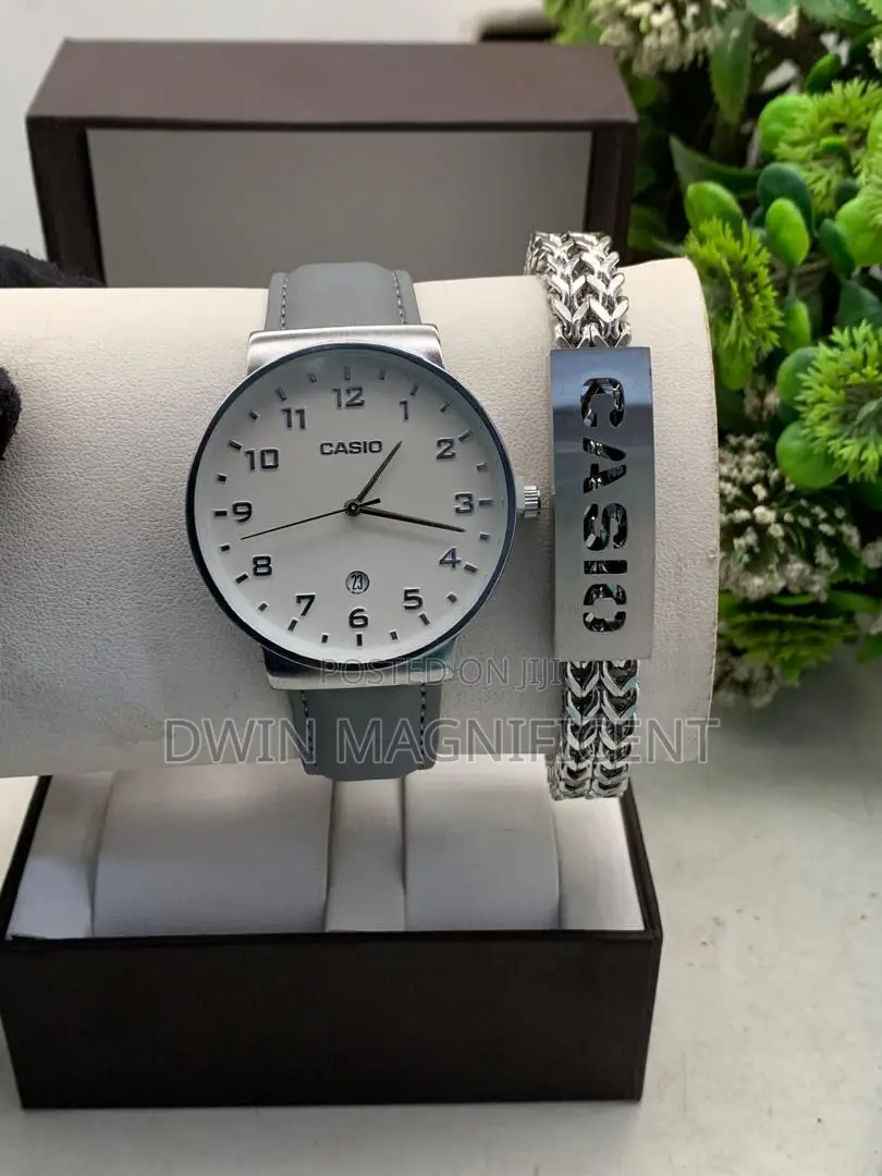 Silver Casio MTP-V002gl-7b2 Analog Watch + Bracelet