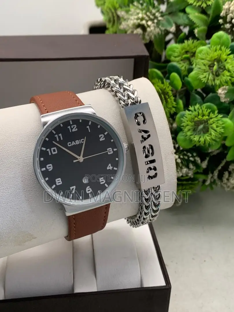 Silver Casio MTP-V002gl-7b2 Analog Watch + Bracelet