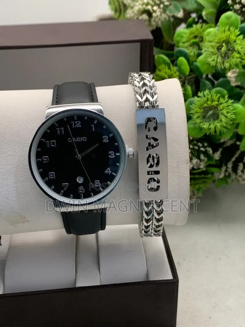 Silver Casio MTP-V002gl-7b2 Analog Watch + Bracelet