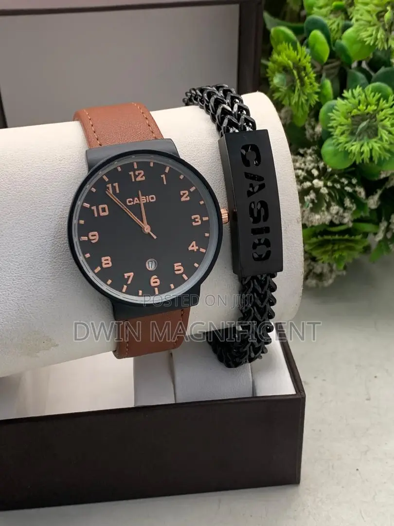 Black Casio MTP-V002gl-7b2 Analog Watch + Bracelet