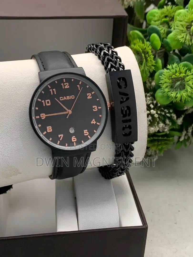 Black Casio MTP-V002gl-7b2 Analog Watch + Bracelet
