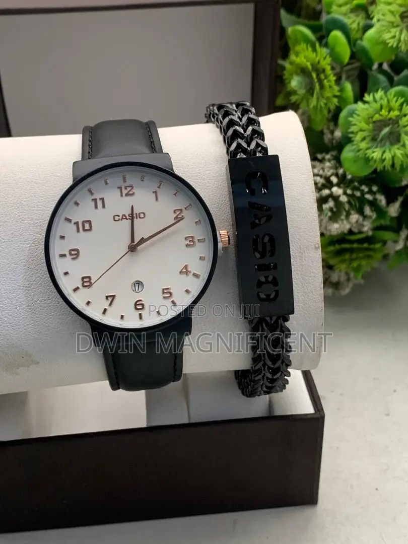 Black Casio MTP-V002gl-7b2 Analog Watch + Bracelet