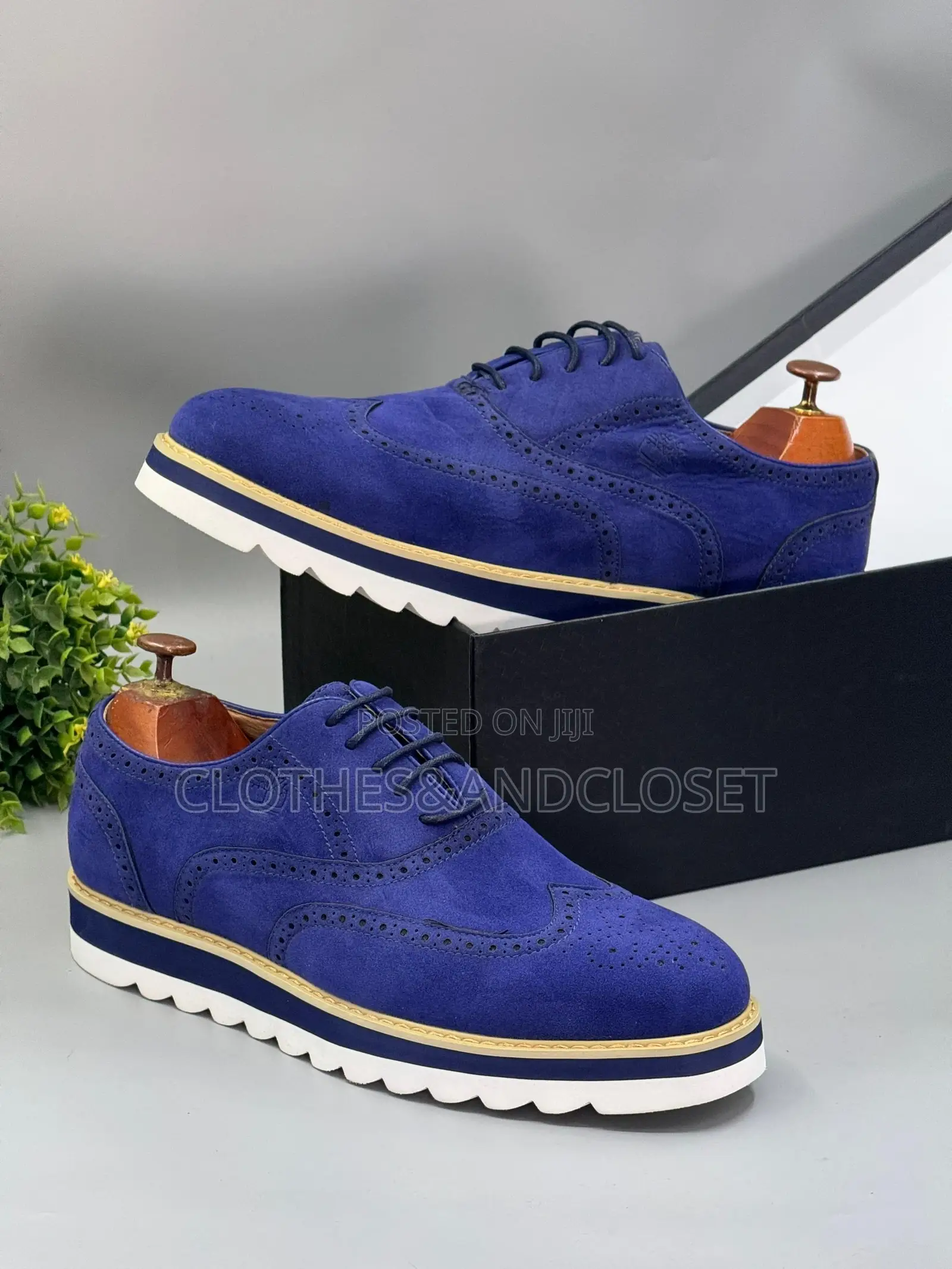 Timberland Unisex Blue Suede Brogue Loafer Shoes,