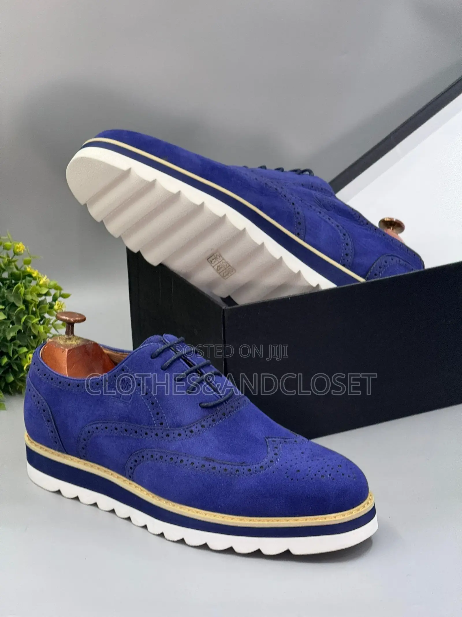 Timberland Unisex Blue Suede Brogue Loafer Shoes,