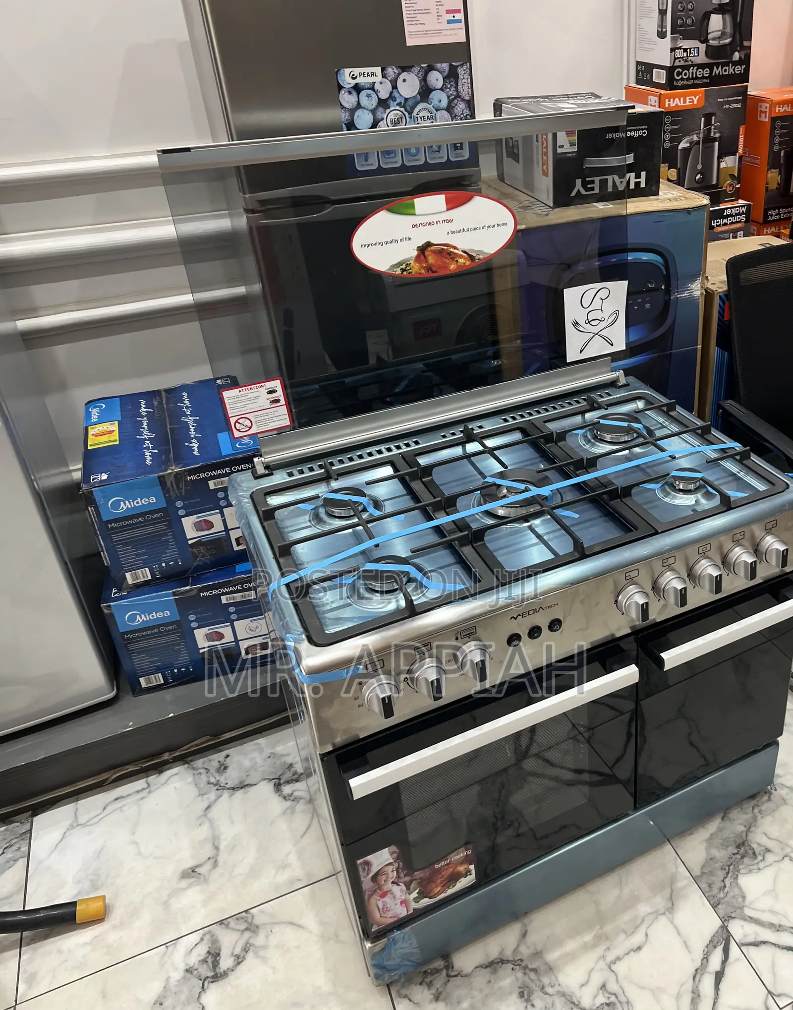 Unique Mediatech 60x90cm 5 Gas Burner(Gray) 