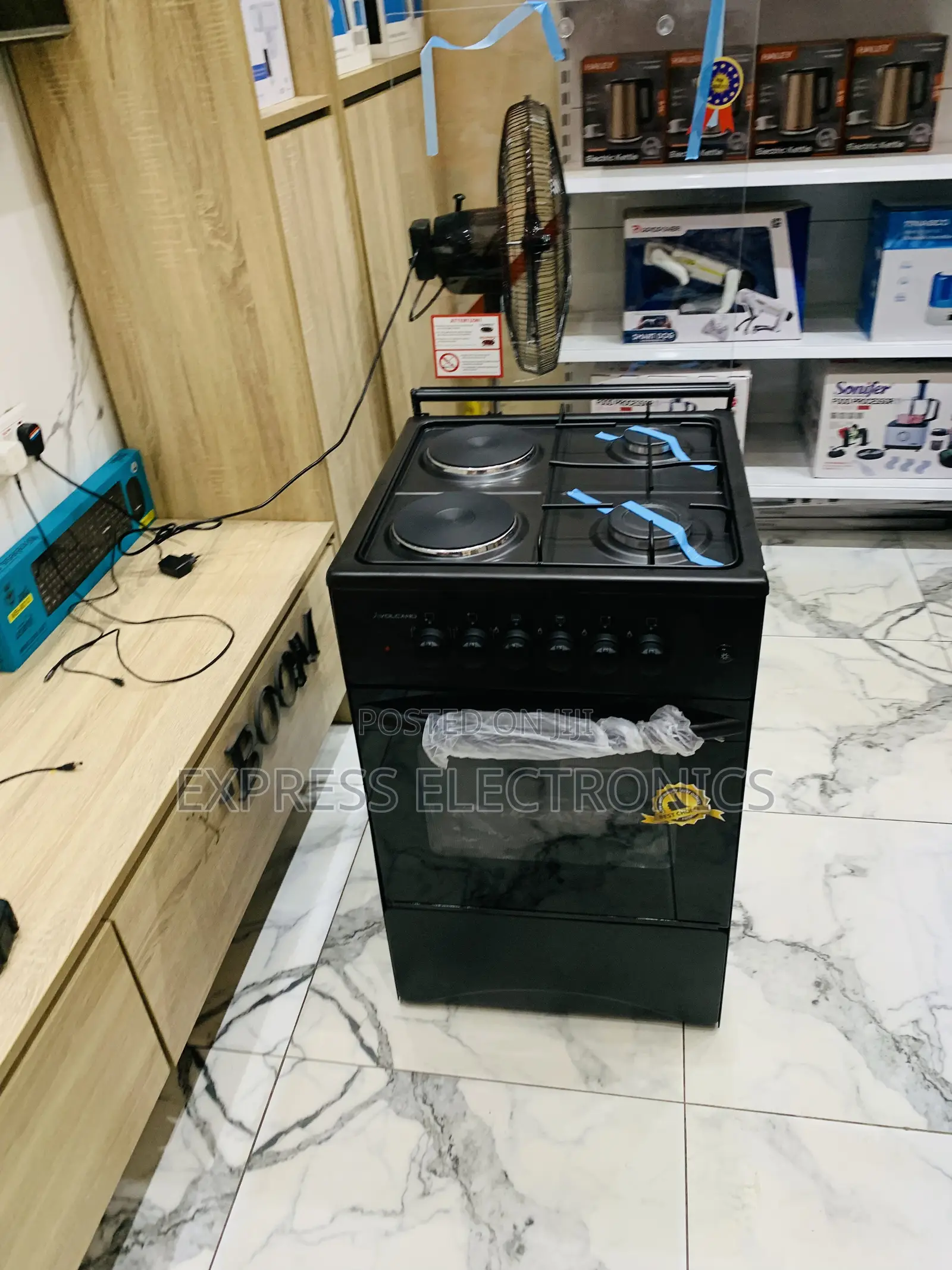 2-2 Gas Cooker Electric Oven Blavk Volcano 50/50