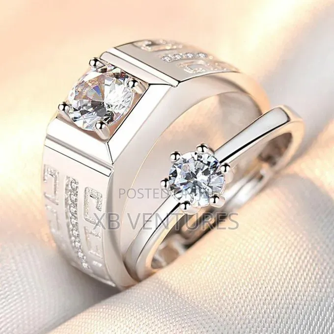 Engagement Wedding 2pcs Set Couple Love Rings Cubic Zirconia