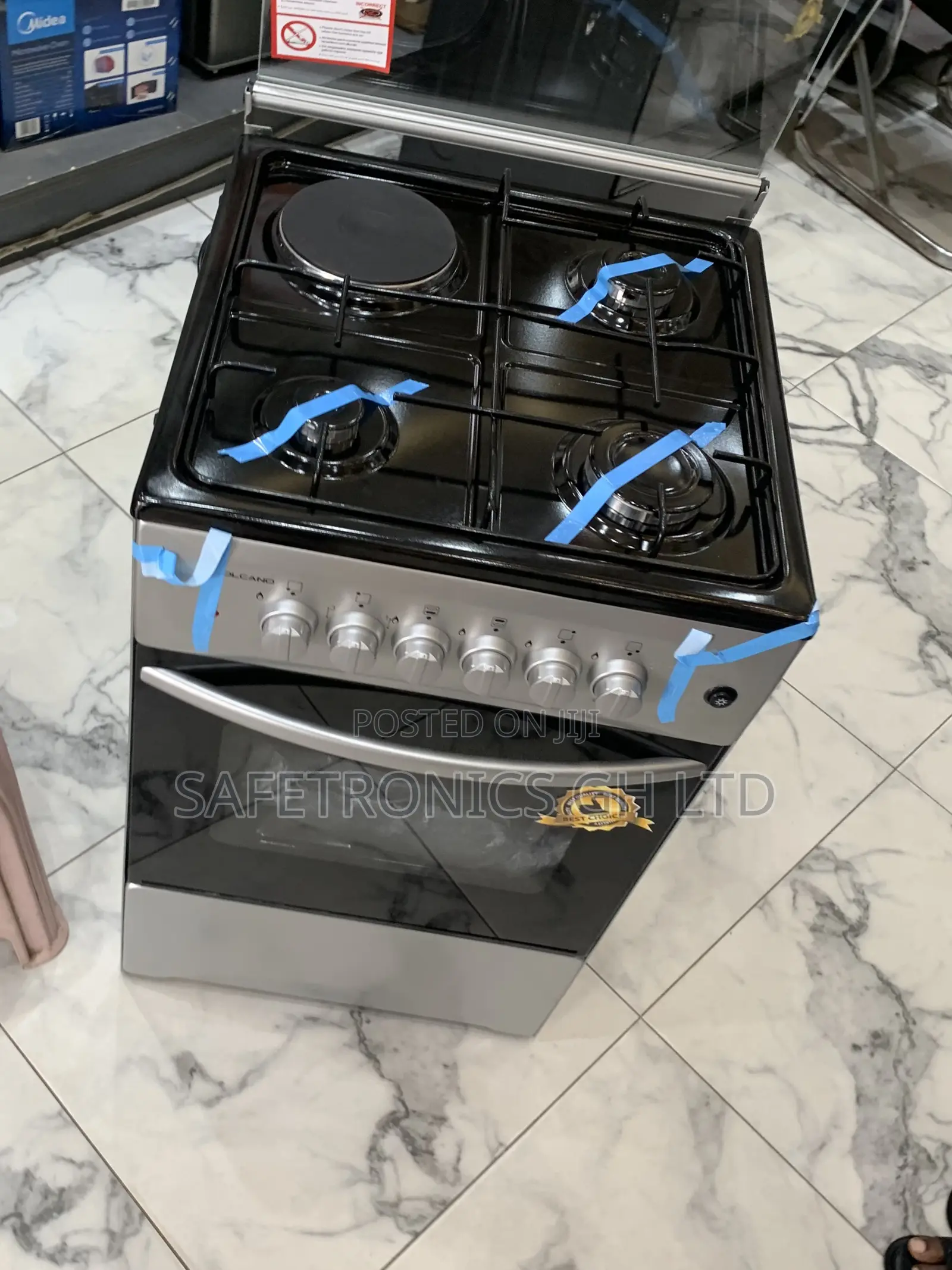 Brand New Volcano 3 Gas + 1 Electric Burner Cooker 50x50 Grey