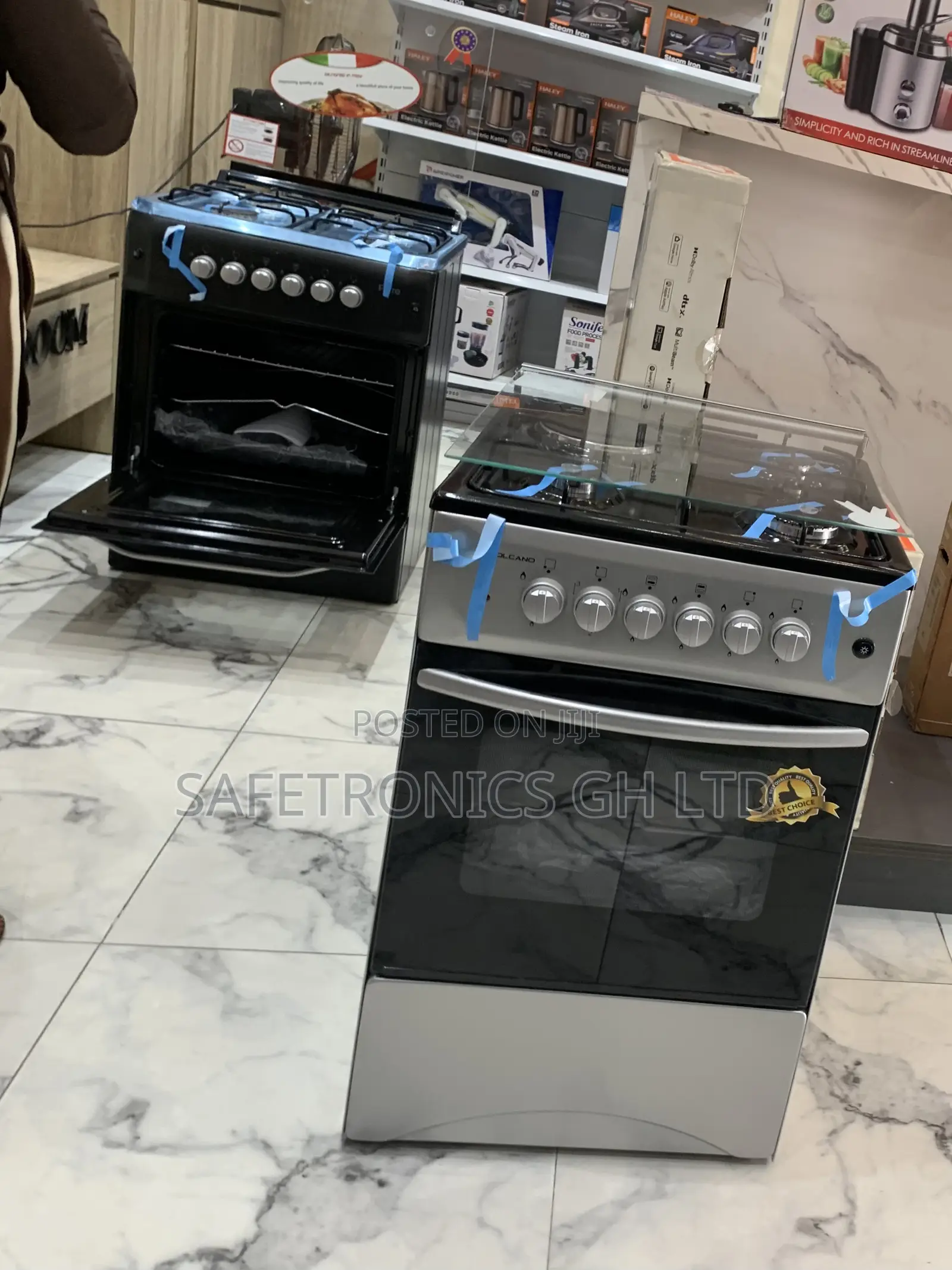 Exclusive New 50x50 Volcano 3 Gas + 1 Electric Burner Cooker Grey