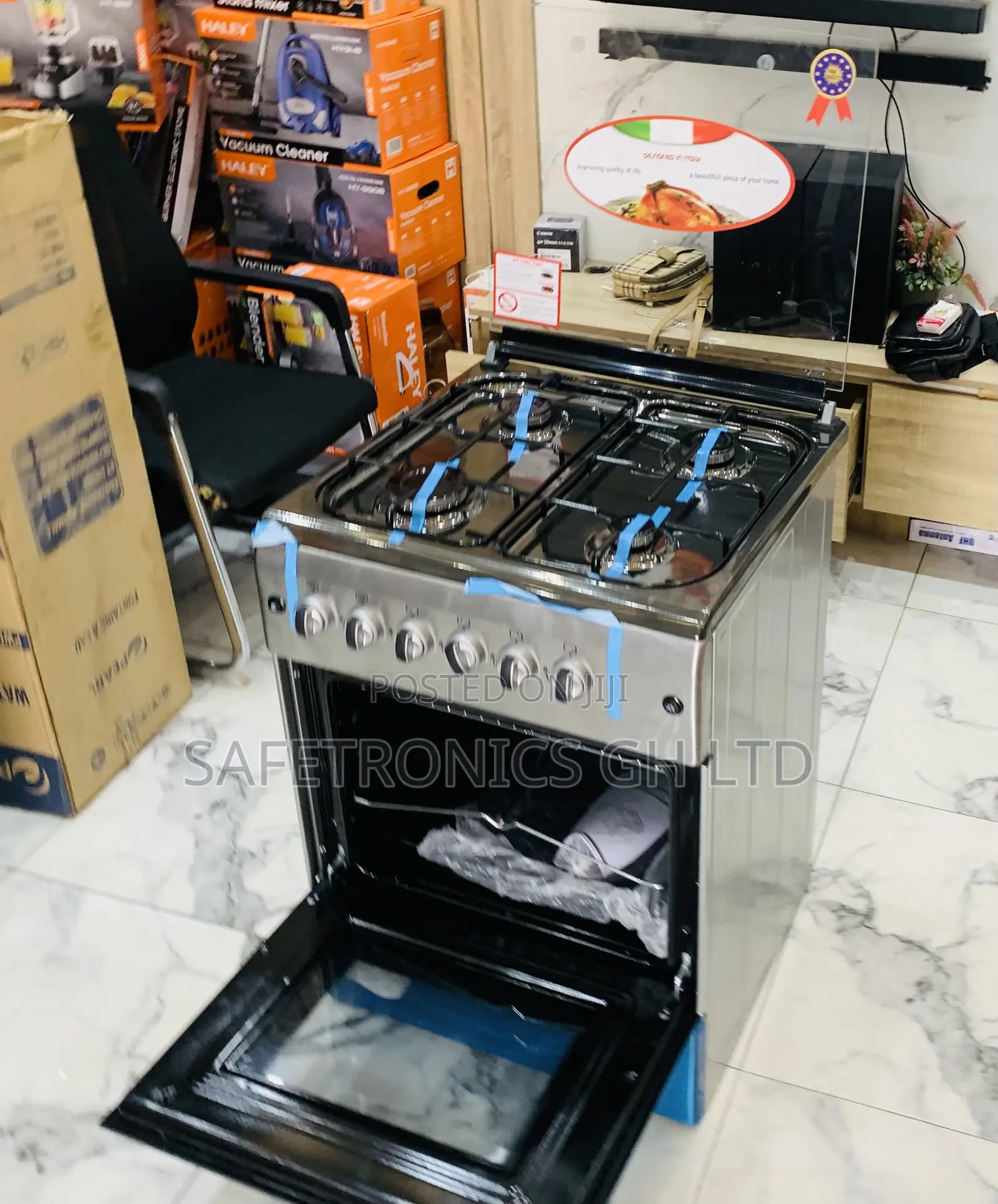 Choose New Line Ferre 60x60 4 Burner Gas Cooker, Auto Ignition
