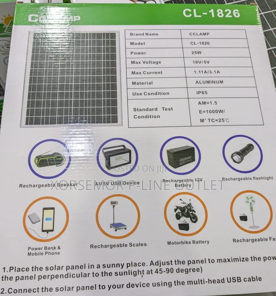 Cl- 1826 25w 18/5v Solar Panel