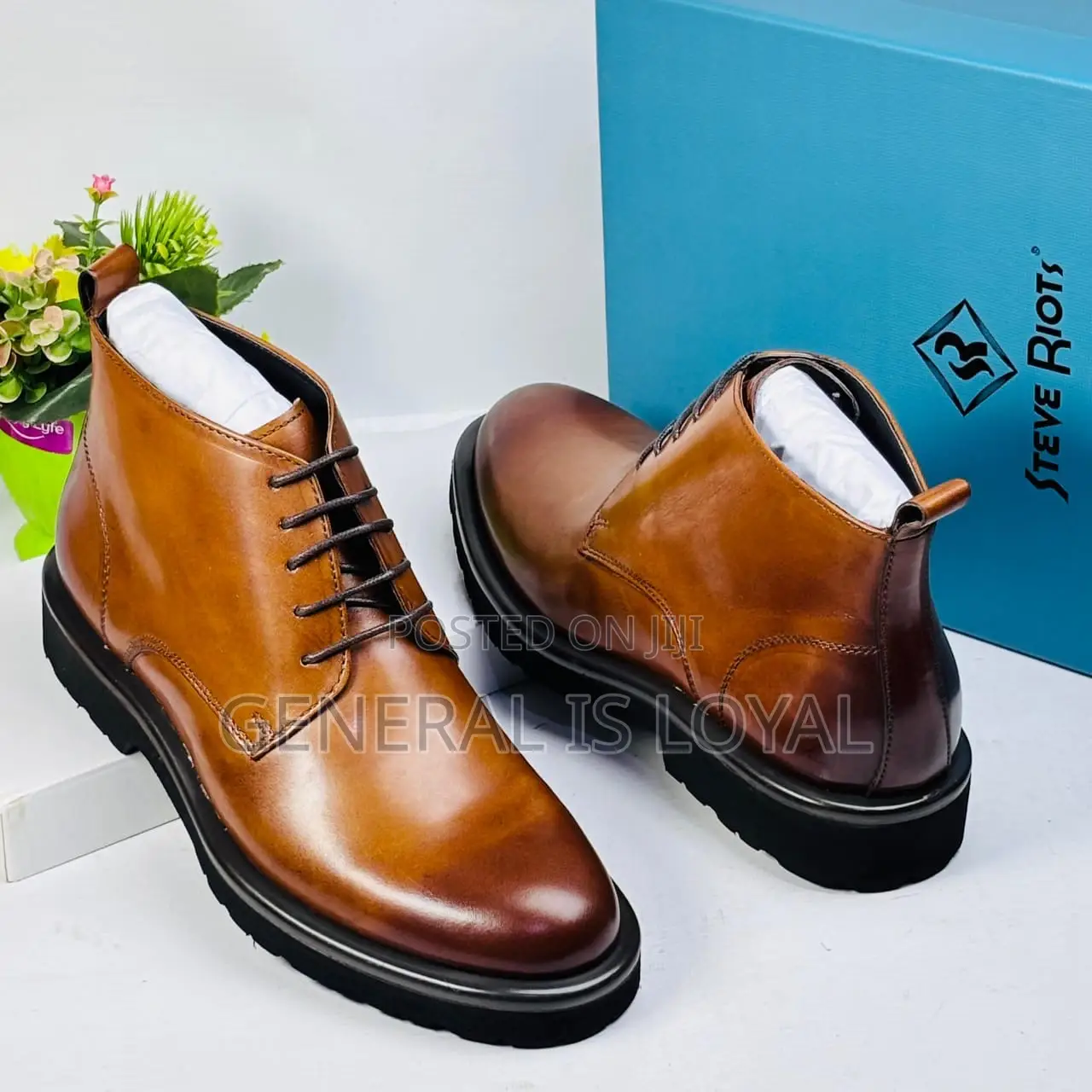 Steve Riot Men Leather Brown Boot
