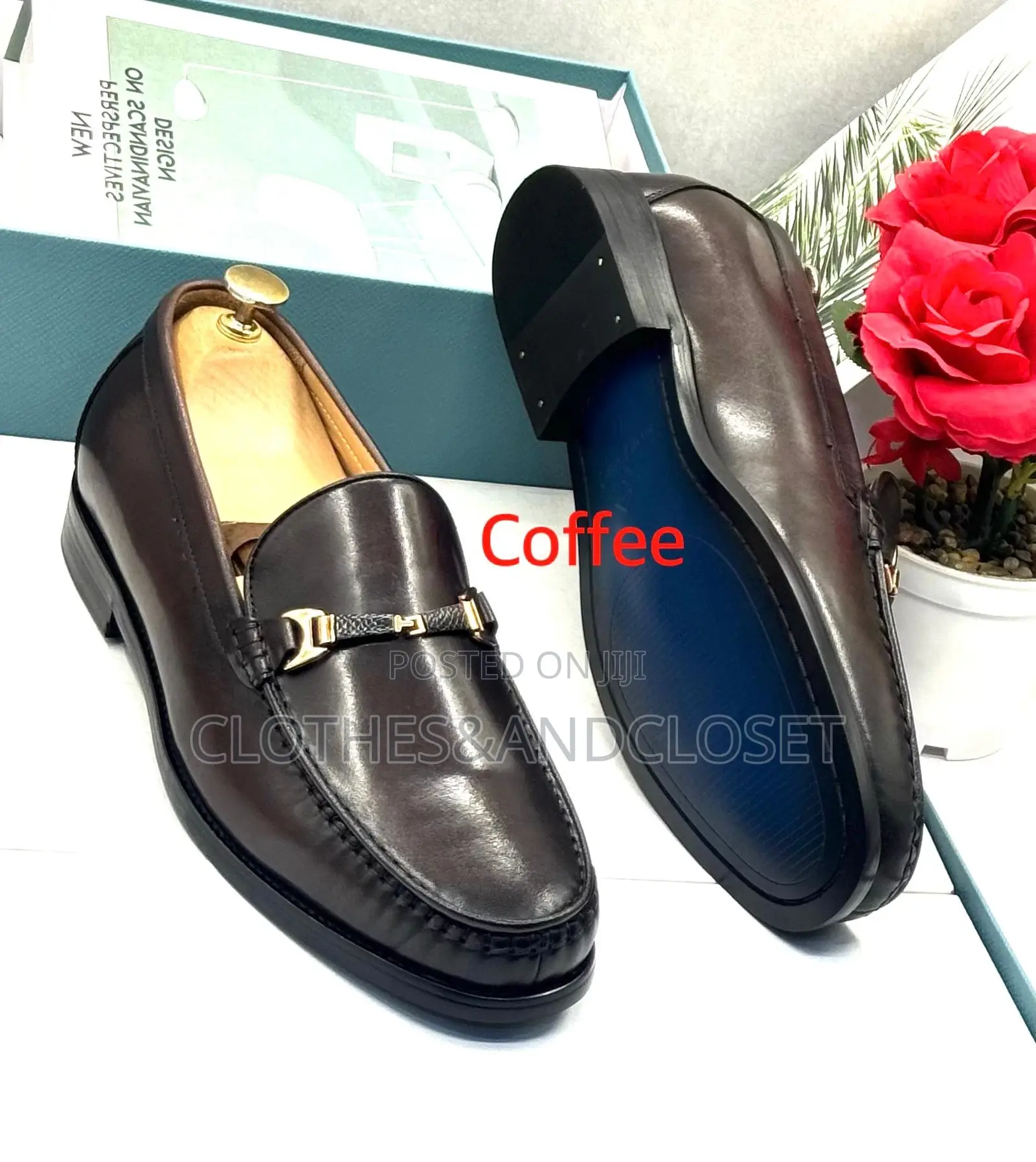 Steve Riots Coffee Men's Leather Loafers,