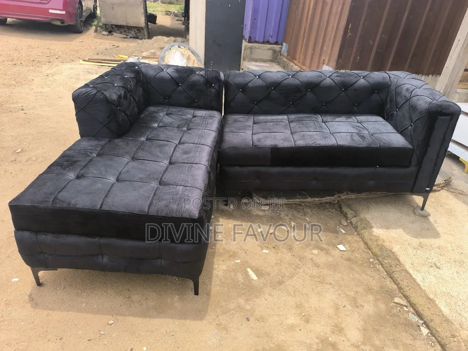 Black L Shape Sofa Available