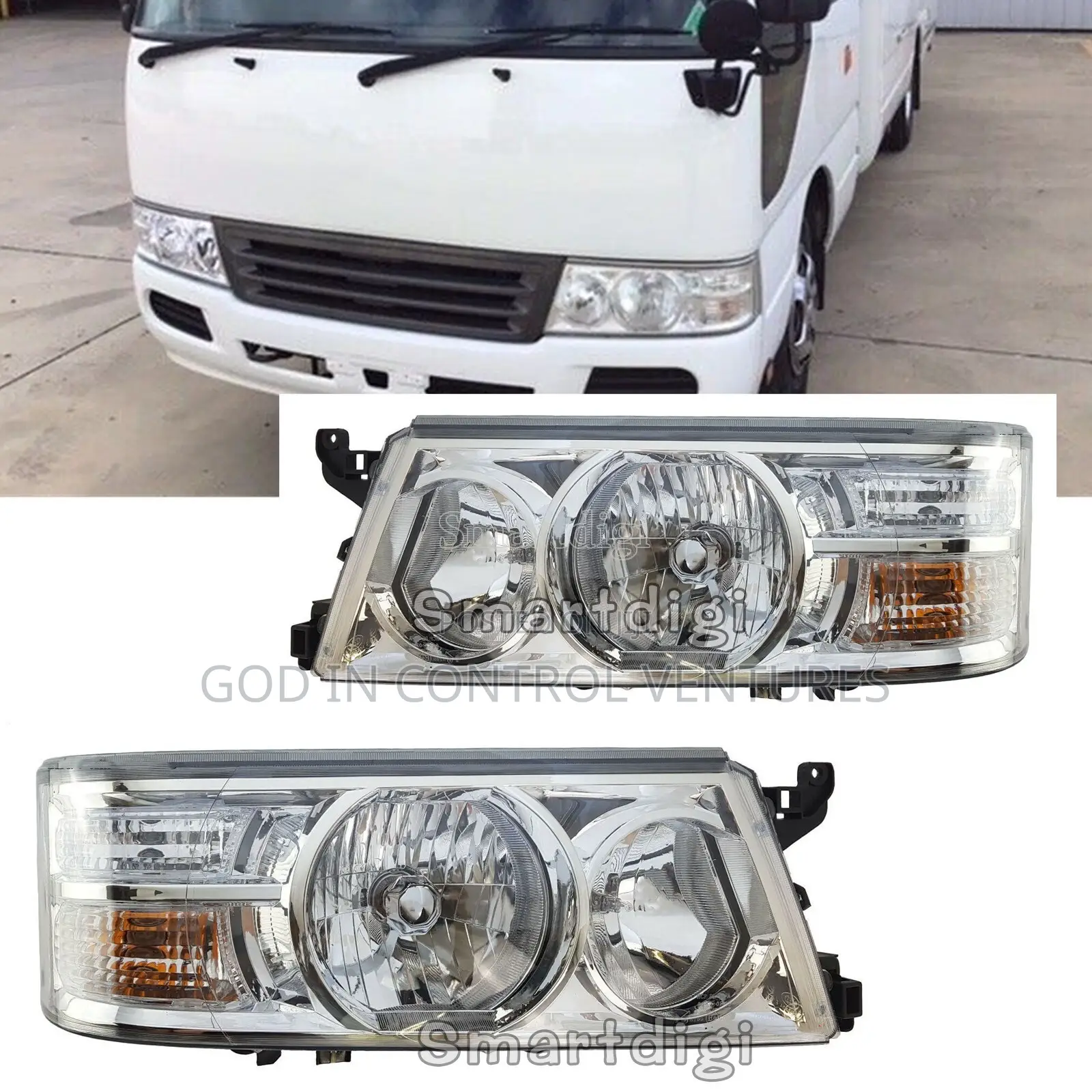 Coaster Minibus Old Type Headlight Pair