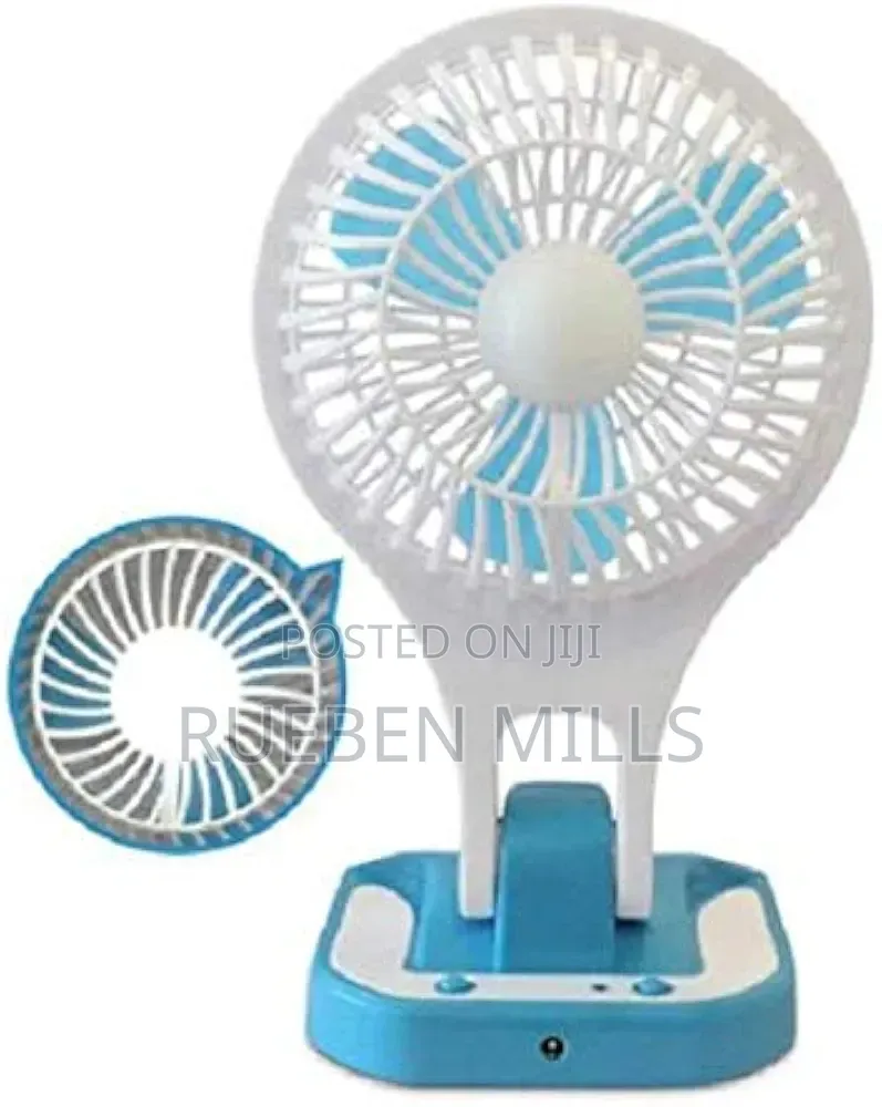 Plastic Mini Size Table Fan Jr 5880 Chargeable Wireless Fan With Led