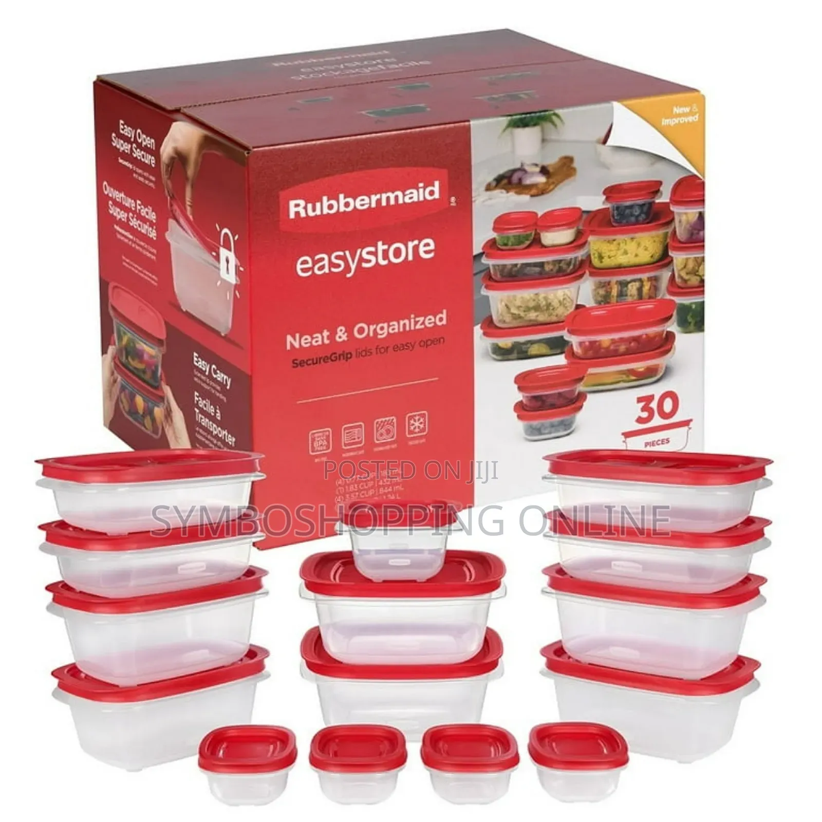 Rubbermaid Easystore Containers With Lids, 30-Piece Set