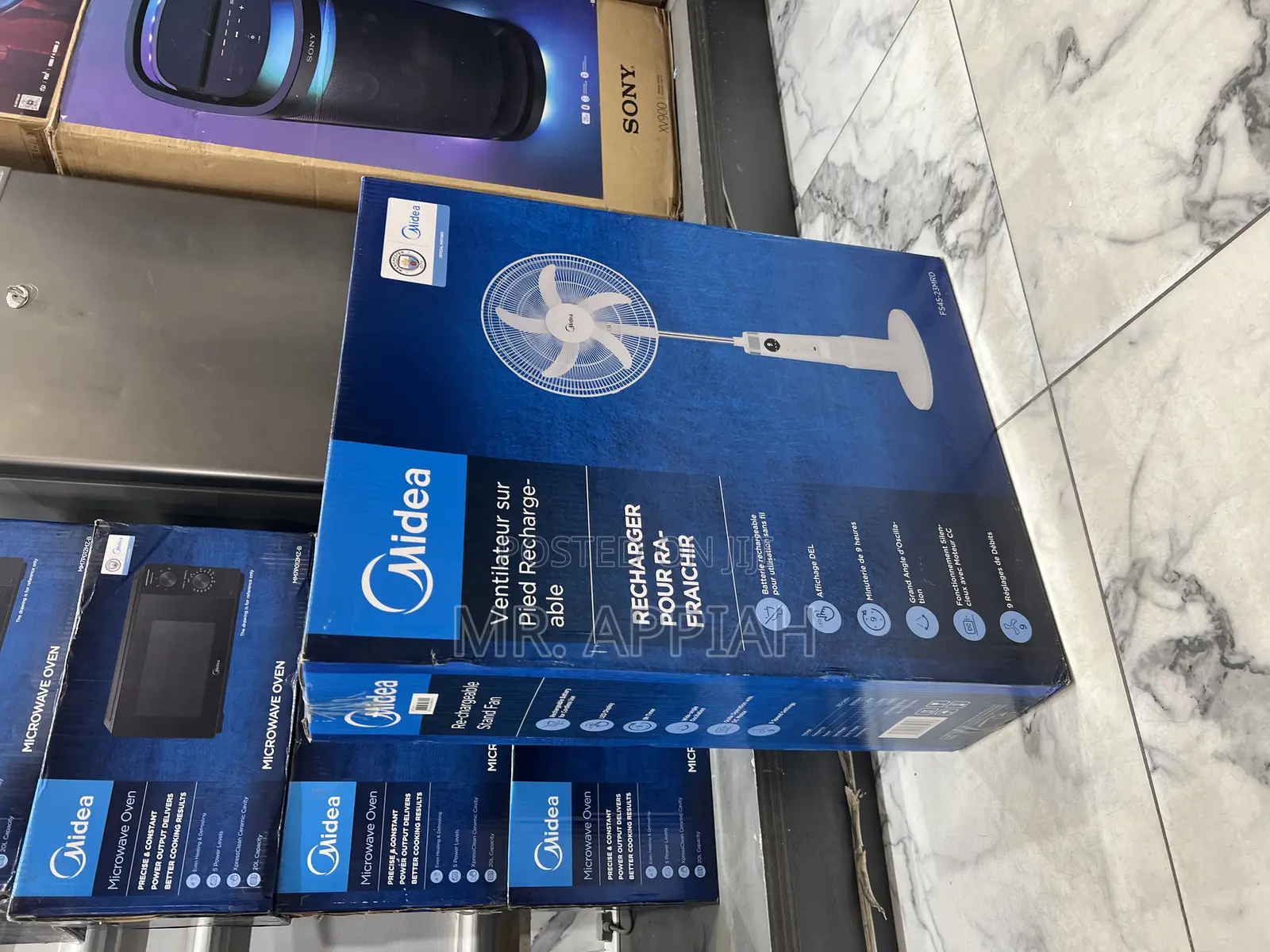 Order Midea 18 Inch Rechargeable Standing Fan With Led Light 