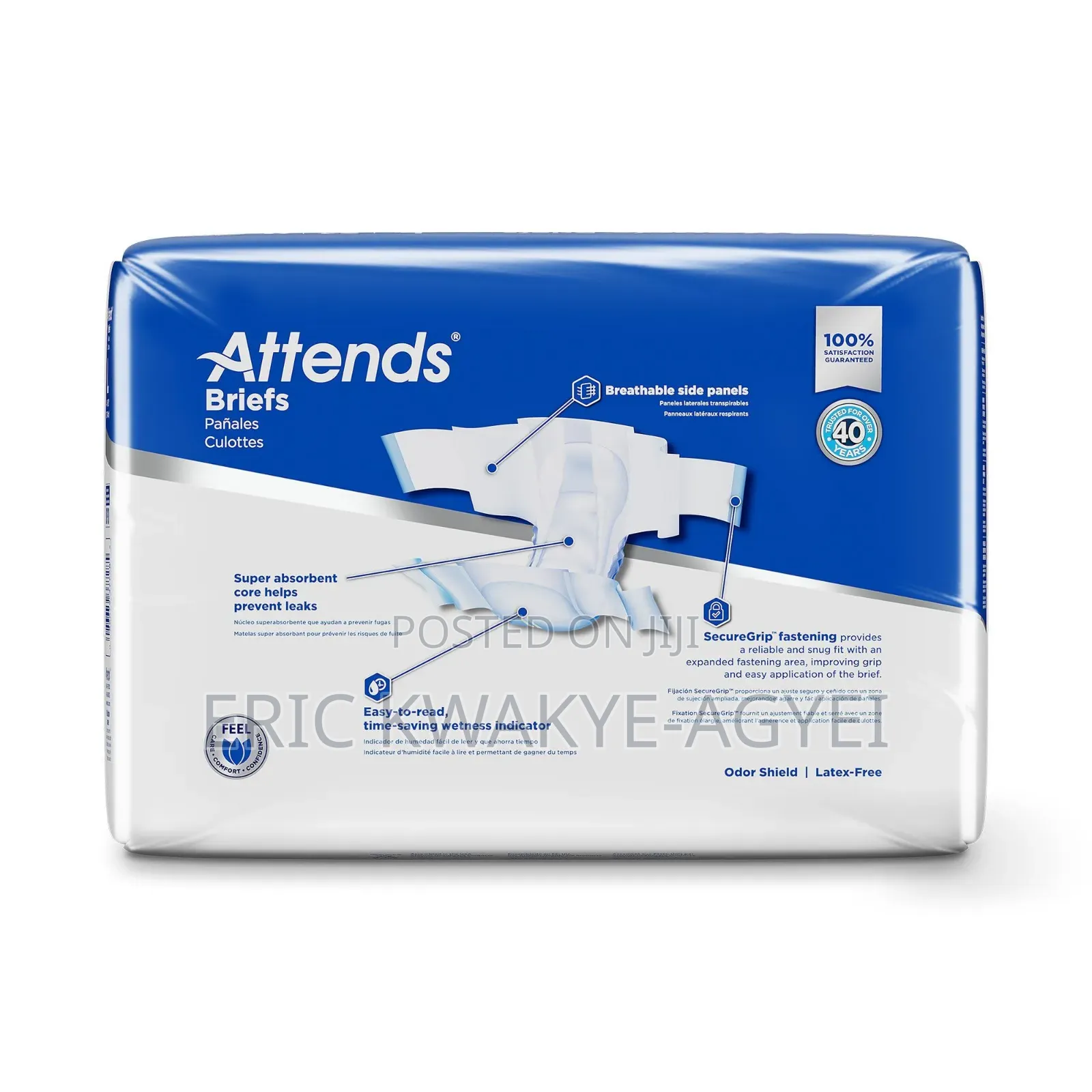 Attends Adult Brh Care Briefs With Closure Tabs, Medium