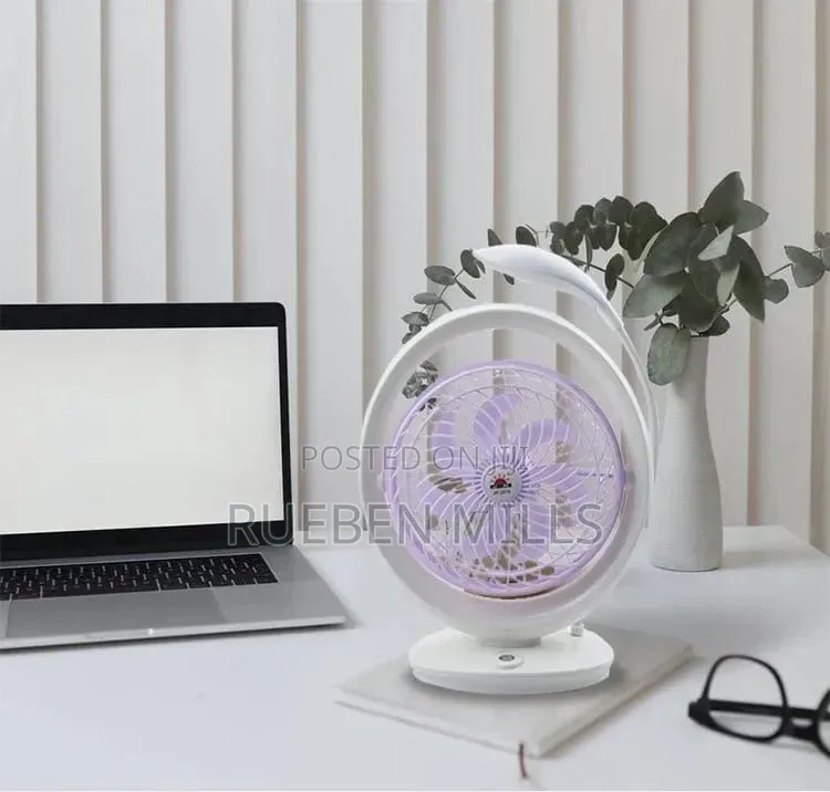 Quiet And Portable Electric Rechargeable Dest Fan With Led Study Light