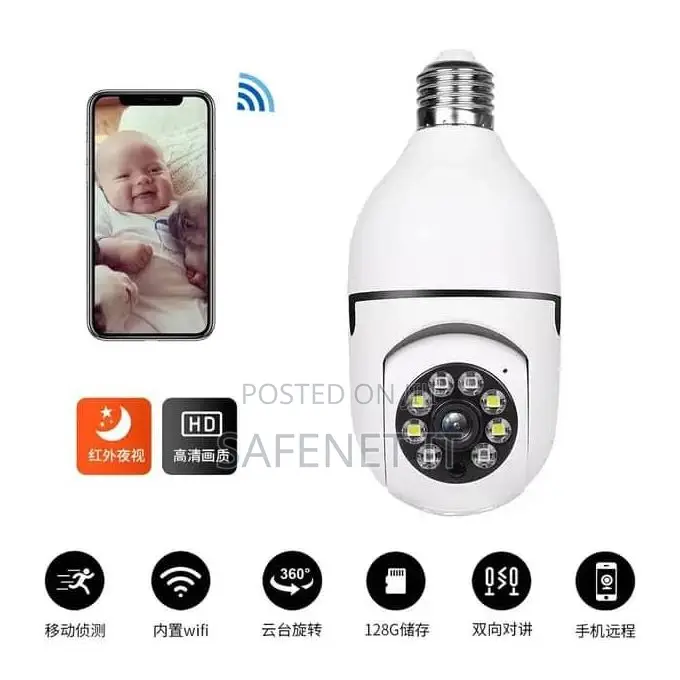 360° Wifi Bulb Camera, 360° Wifi Smart PTZ Bulb Camera