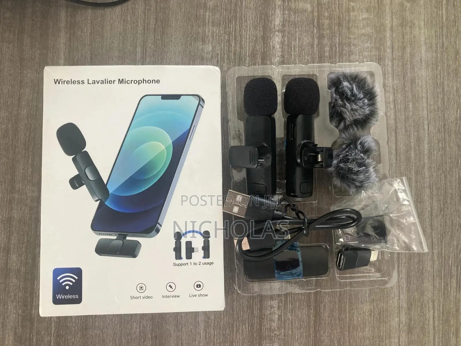 Wireless Lavalier Microphone - For iPhone, Type C and Laptop(Usb)