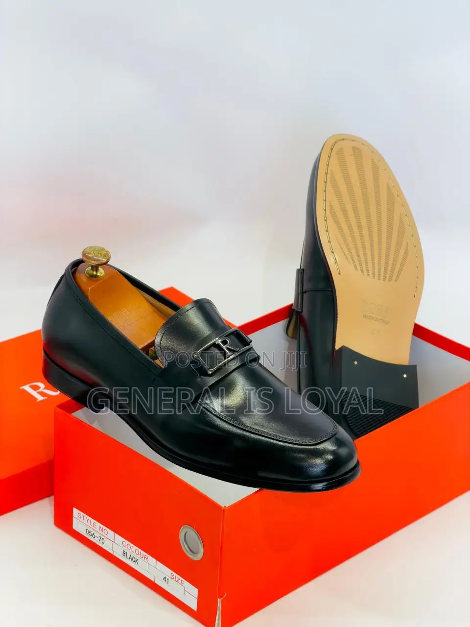 Rossi Black Leather Men’S Loafers